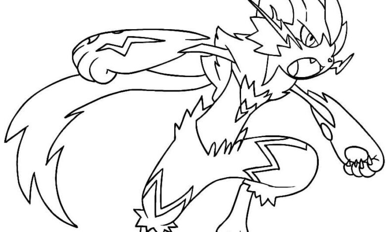 Pokemon Unite Zeraora Coloring Page
