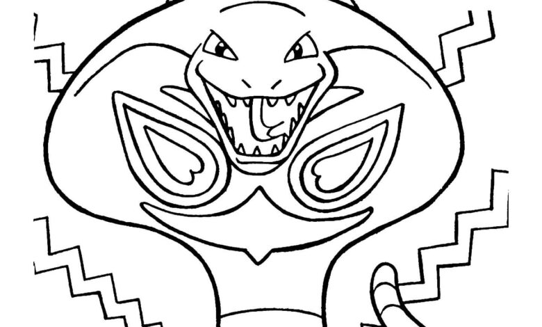 Pokemon Wild Arbok Attack Coloring Page