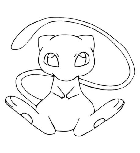 Sweet Mysterious Mew Pokemon Coloring Page