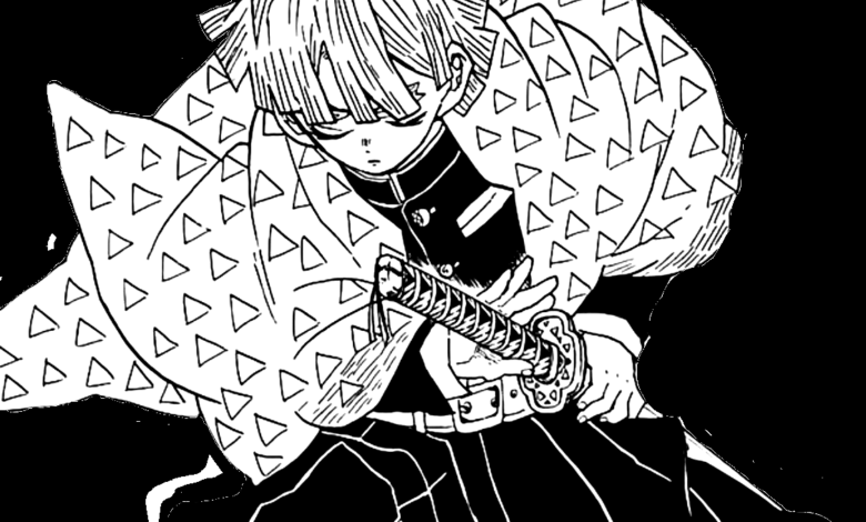 Zenitsu Demon Slayer Attack Coloring Page
