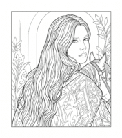Minimalist Arwen LOTR Coloring Page