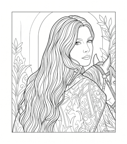 Minimalist Arwen LOTR Coloring Page