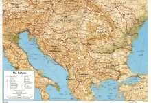 Balkanlar Siyasi ve Coğrafi Harita İngilizce