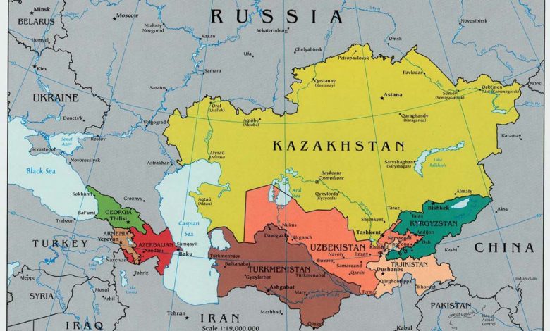 Kafkaslar ve Orta Asya Haritasi