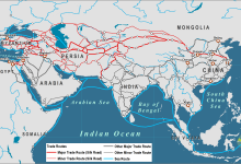 İpek Yolu Ticaret Yolları Haritası