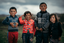 Küçük Kız ve Erkek Çocuklar, Kazak Türkleri, Batı Moğolistan