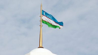 Dalgalanan Ozbekistan Bayragi Gokyuzu Ozbekiston bayrogi