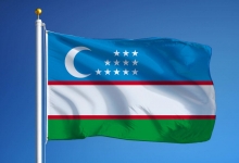 Özbekistan Bayrağı (Dalgalanan)