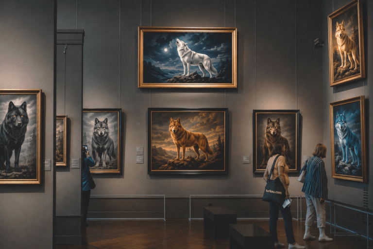 Bozkurt Sanat Galerisi Duvar Fotoğrafı Gray Wolf Art Gallery Wall Art