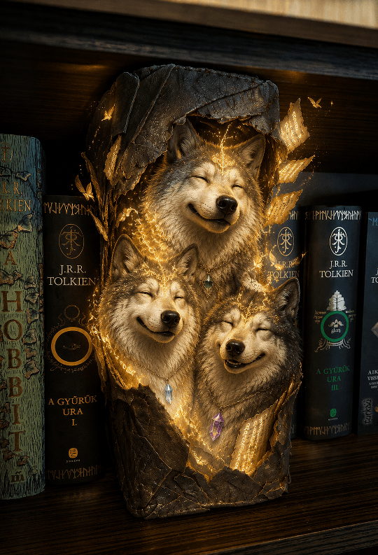 Büyülü Kurt Ailesi Kitap Ayracı Magical Wolf Family Bookmark