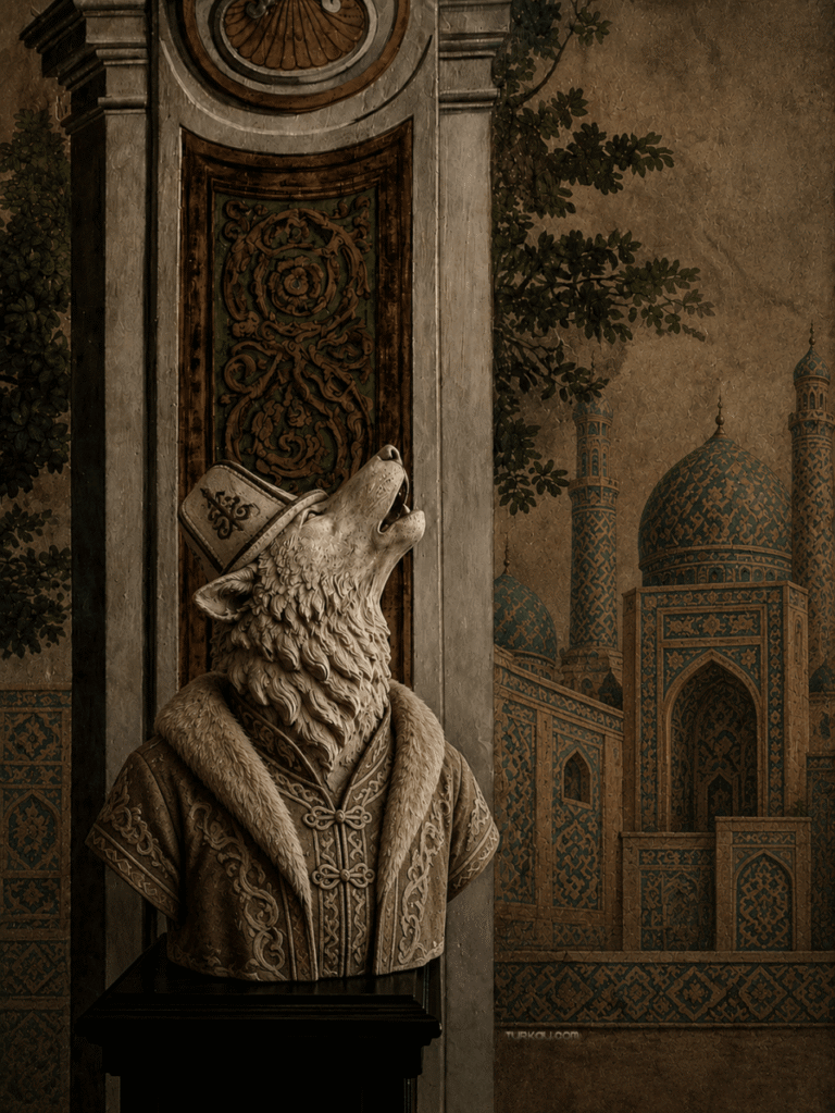 Türkistan Bozkurt Büstü Turkestan Gray Wolf Bust