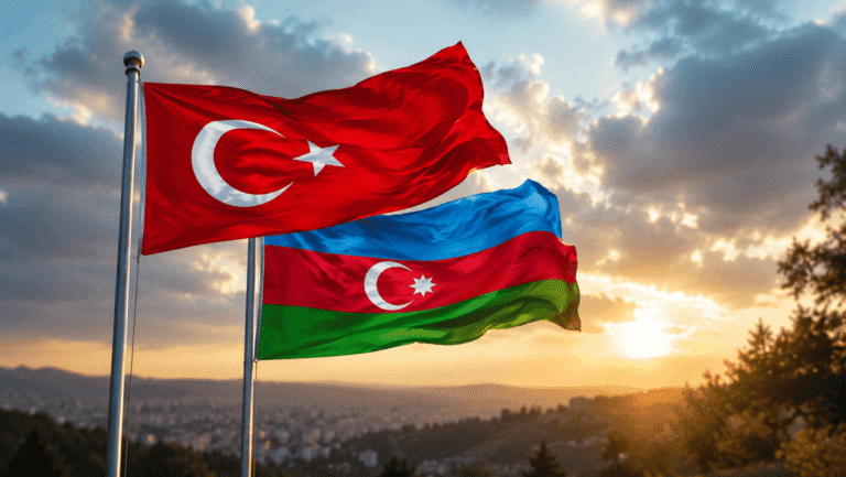 Türkiye Azerbaycan Kardeş Bayraklar Gün Batımı - Brotherhood Flags at Sunset Türkiye Azerbaycan Kardeş Bayraklar Gün Batımı Brotherhood Flags at Sunset